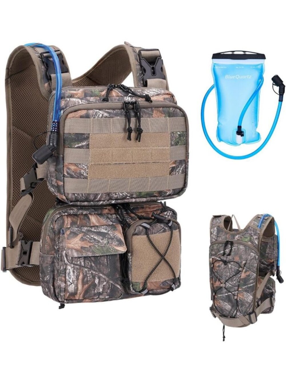 Lightweight 3-in-1 Hydration Vest with 2L Bladder & Detachable Fanny Pack